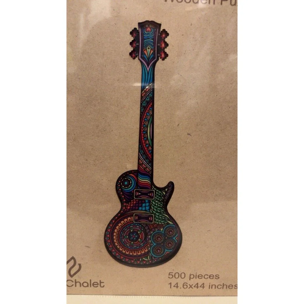 Wooden Jigsaw Puzzle for Adults by ZenChalet 500 Pieces Guitar SEALED